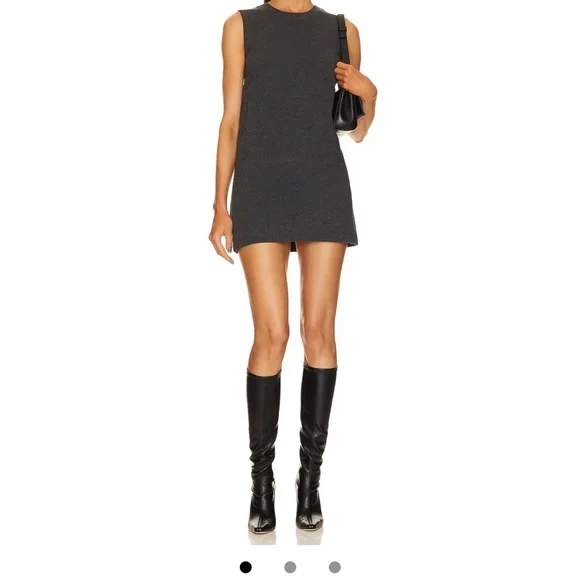 Norma Kamali Charcoal Sleeveless Mini Dress - Picture 3 of 3